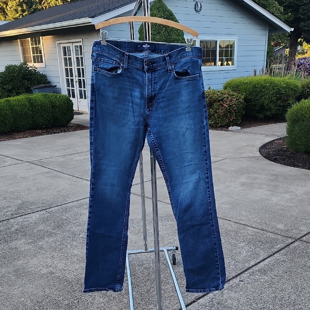 Hollister Men's Bootcut Jeans - Dark Blue 34x32